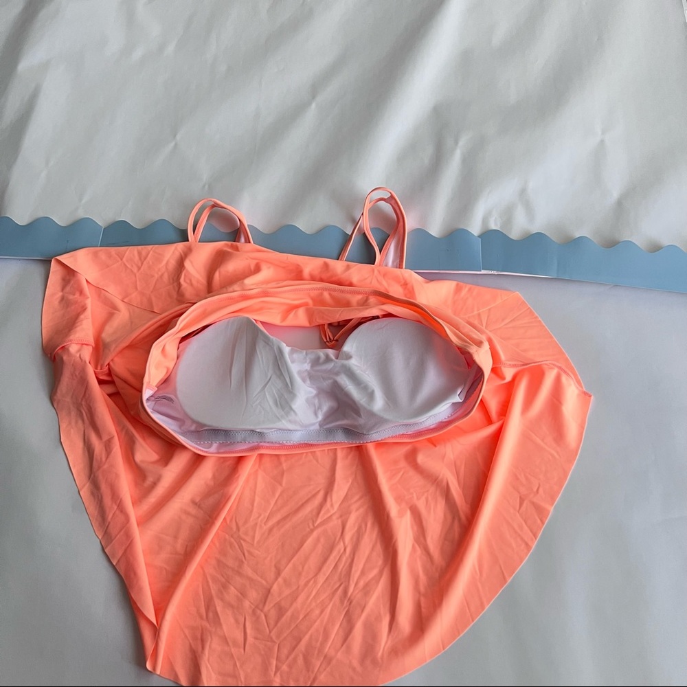 NWT!!! 2 Piece Floral and Neon Orange Tankini Bikini Set sz XXL/2XL - Picture 8 of 10